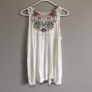 Cute floral rocker girl tank top